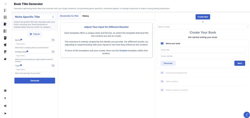 Ghostwriter Express 🚀 Streamlined AI-Powered Book Creation Ghostwriter Express 🚀 Streamlined AI-Powered Book Creation