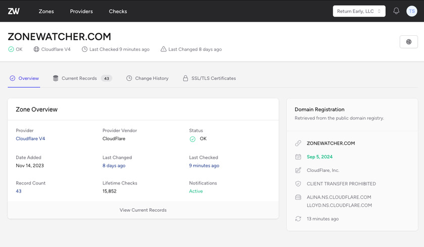 ZoneWatcher Landing Page