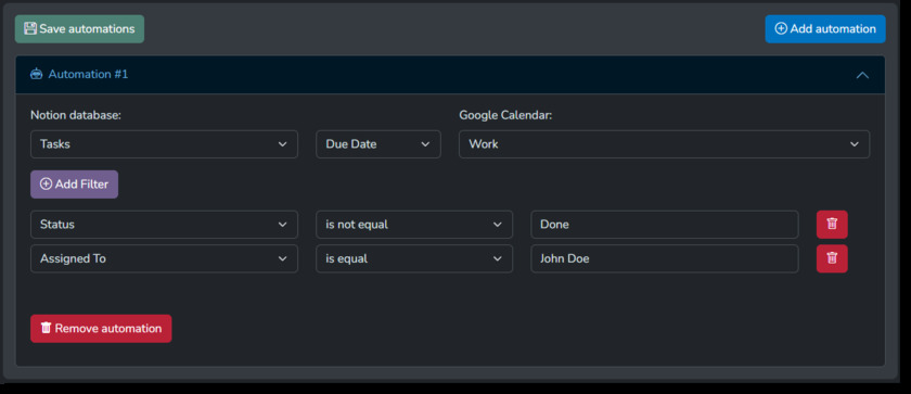 Notion2Gcal Automations Notion2Gcal Automations