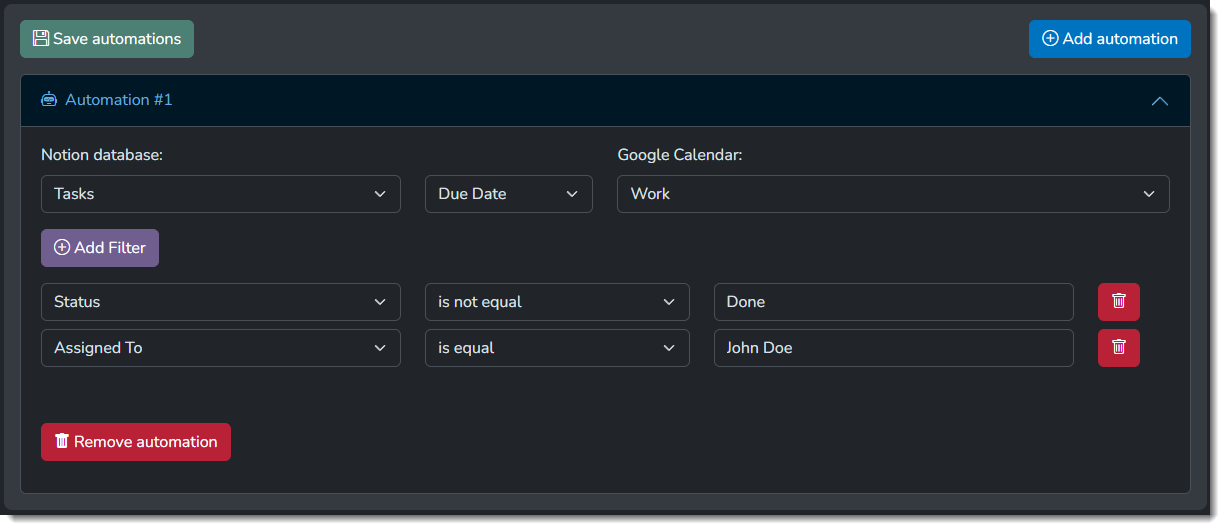 Notion2Gcal Automations