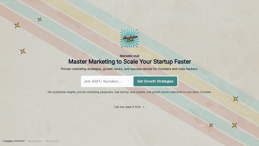Marketer.club Landing Page