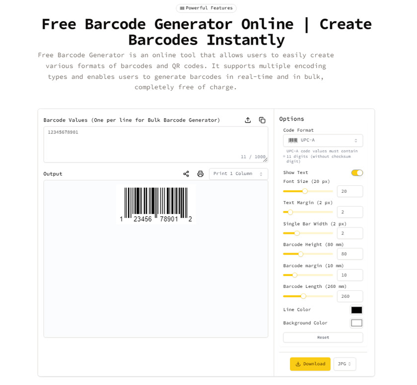BarcodeGenerator.top Landing Page