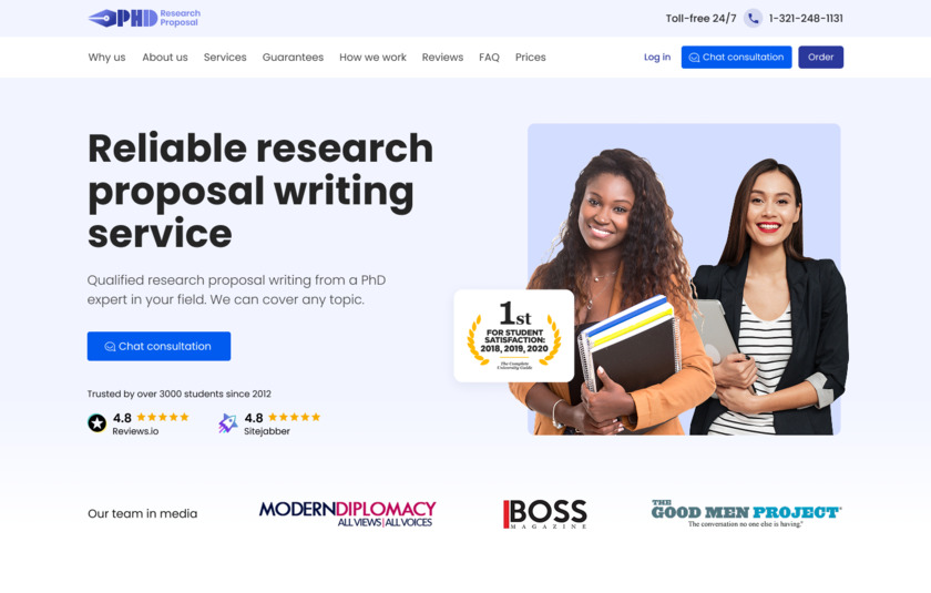 PhdResearchProposal.org Landing Page