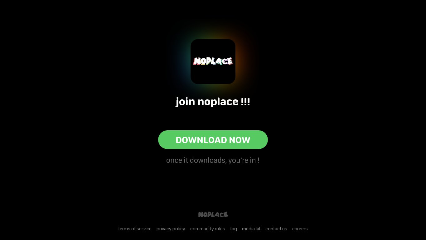 noplace Landing page