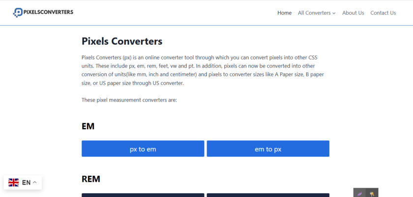 Pixels Converters Landing Page