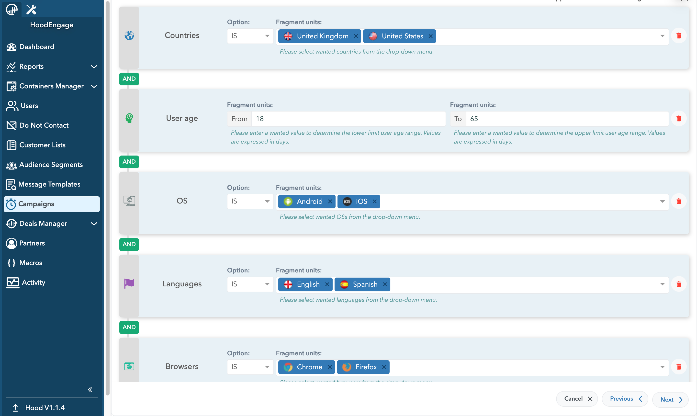 HoodEngage Segmentation engine, view 2
