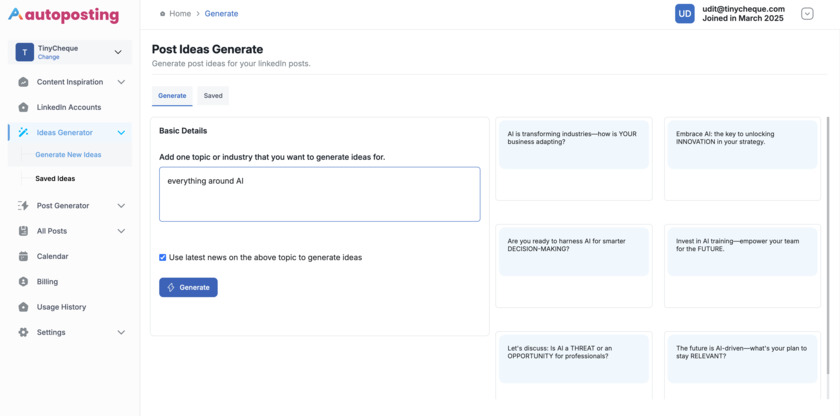 Autoposting.ai Landing Page