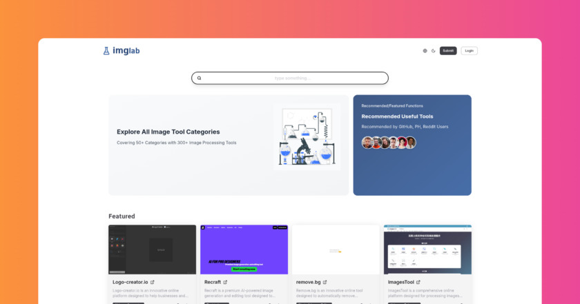 imglab.dev Landing Page