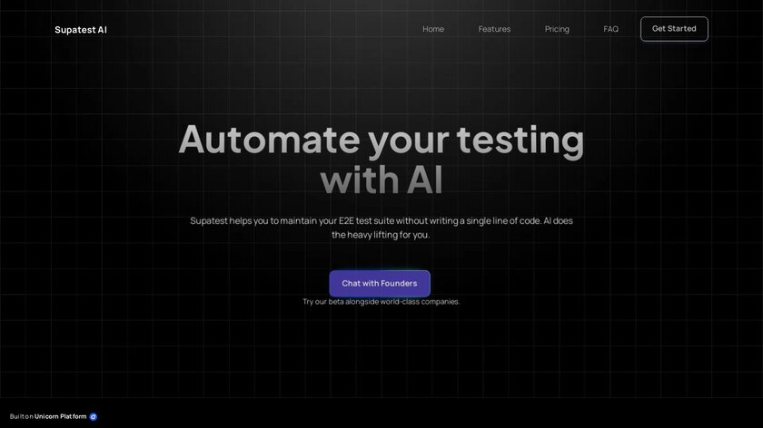 Supatest AI Landing Page