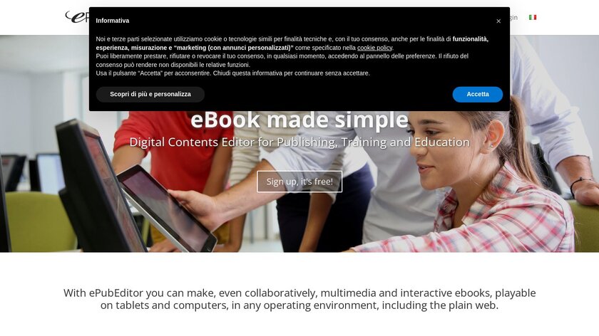 ePubEditor Landing Page