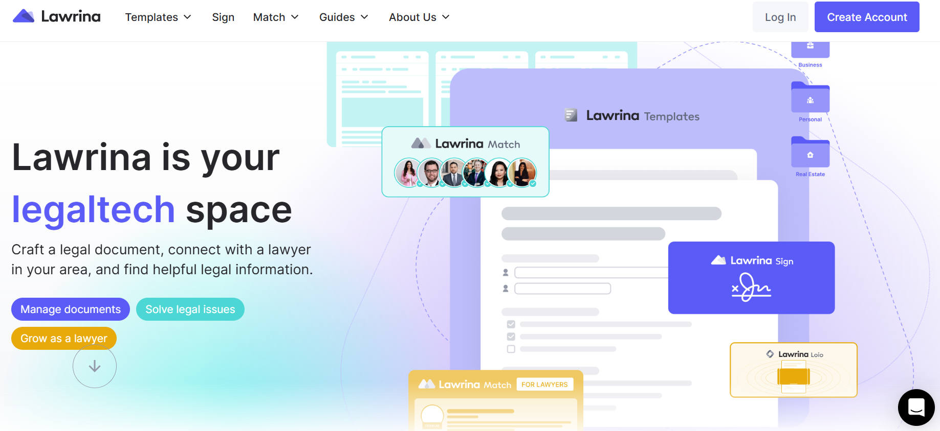 Lawrina.org Lawrina is an innovative legaltech space that provides all legal tools, including document templates, e-signature tool, legal guides, and a lawyer directory.