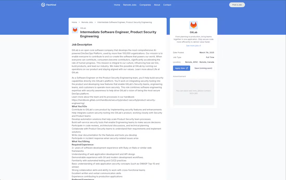 FlexHired FlexHired Job Detail Page