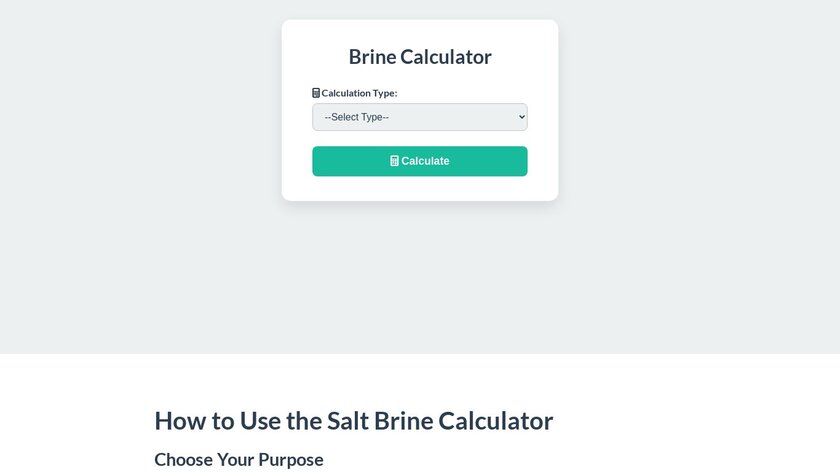 Brine Calculator Landing Page