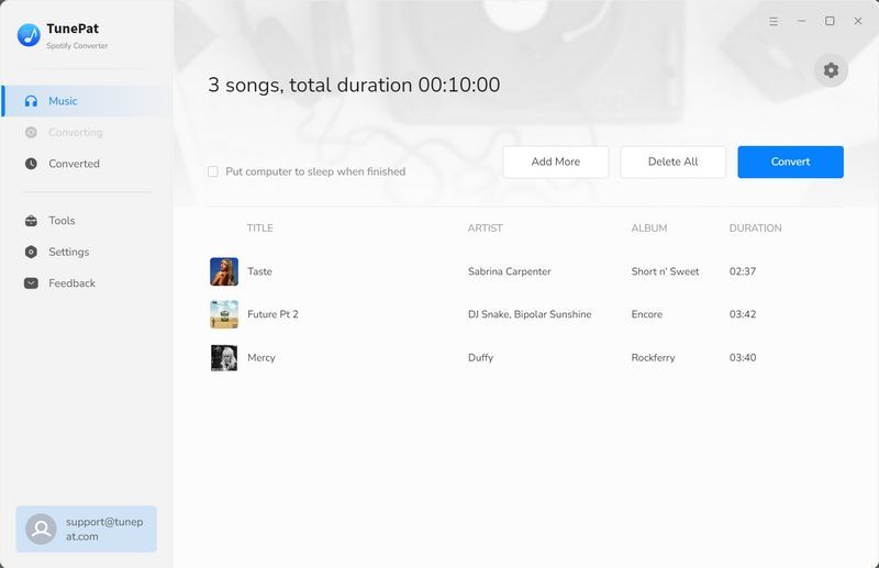 TunePat Spotify Converter convert music to mp3