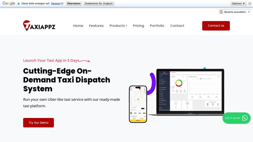 Taxiappz Landing Page