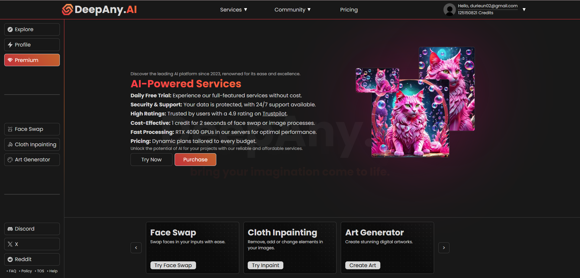 DeepAny.AI Main Page