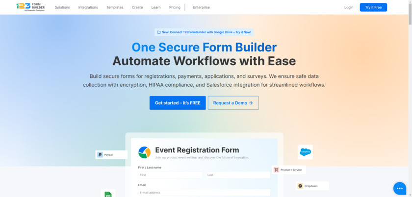 123FormBuilder Landing Page