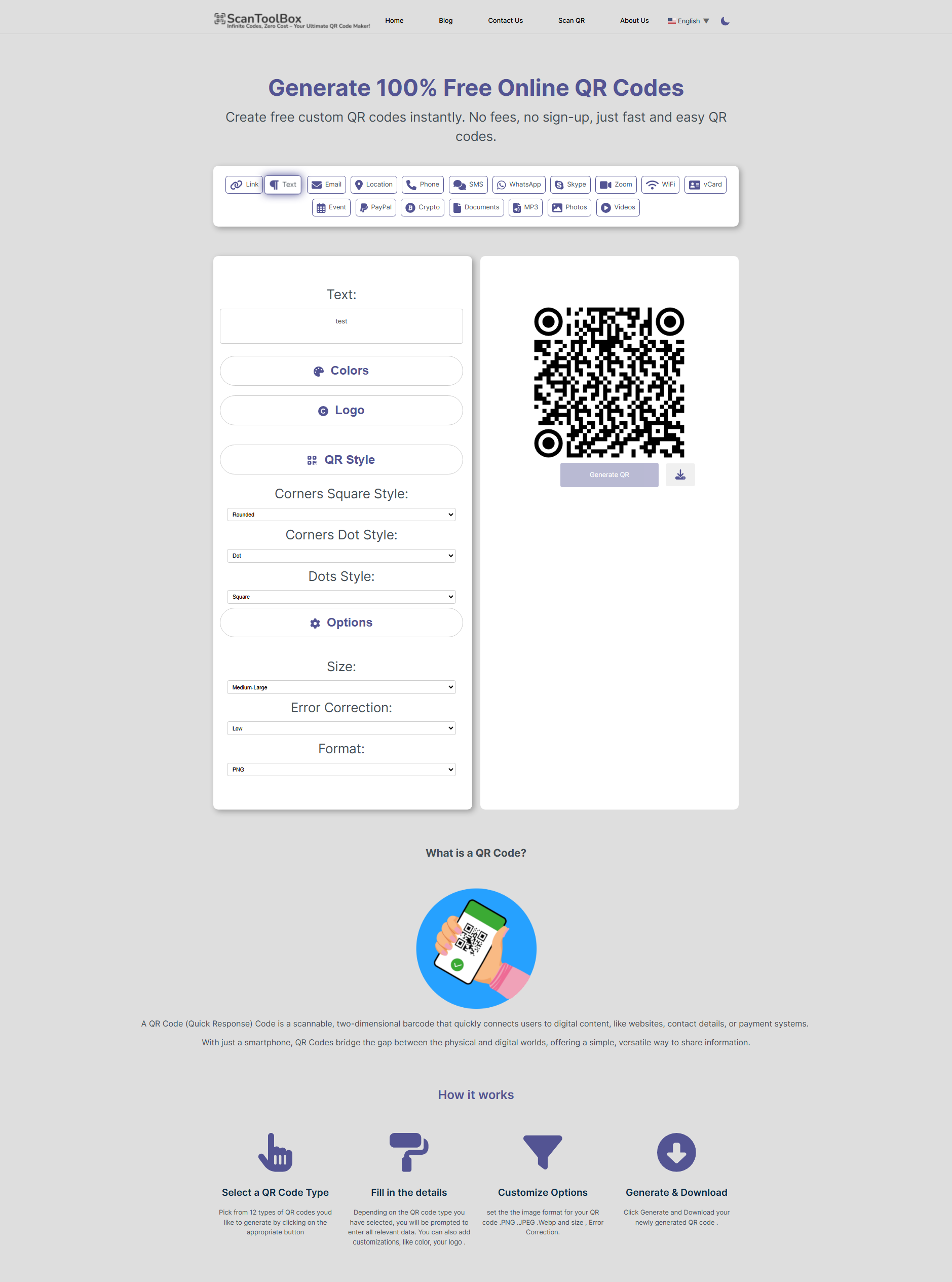 ScanToolBox Main page
