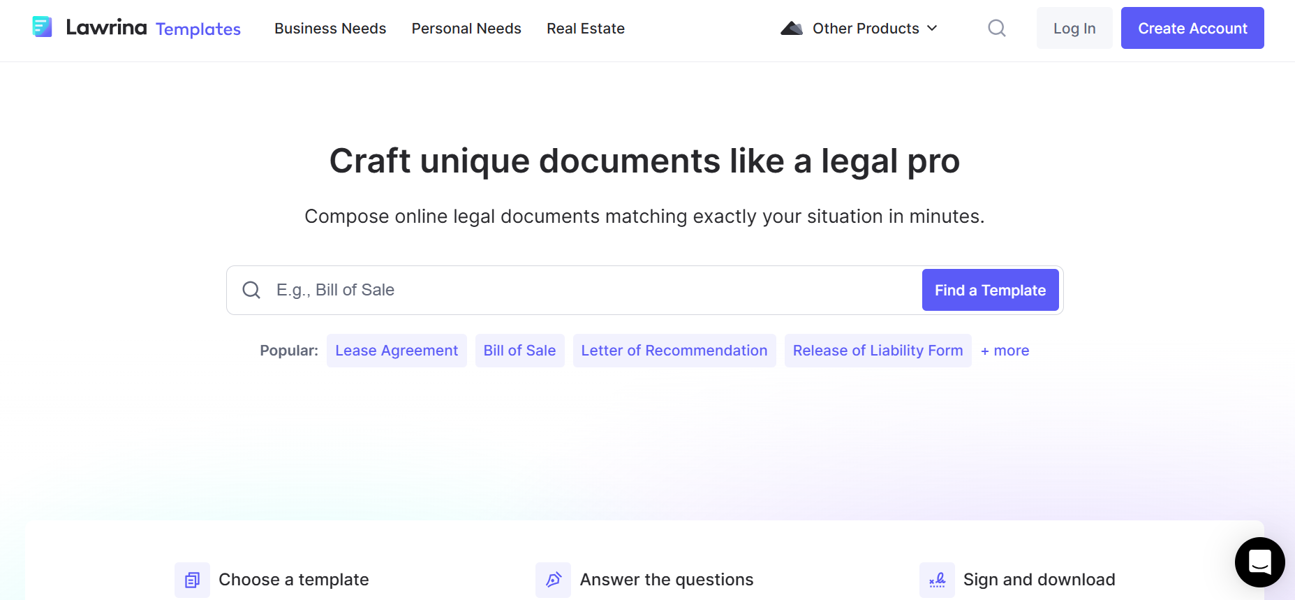 Lawrina.org A collection of ready-made legal documents for different needs, like business, real estate, or personal use. Just fill in the details and use them.