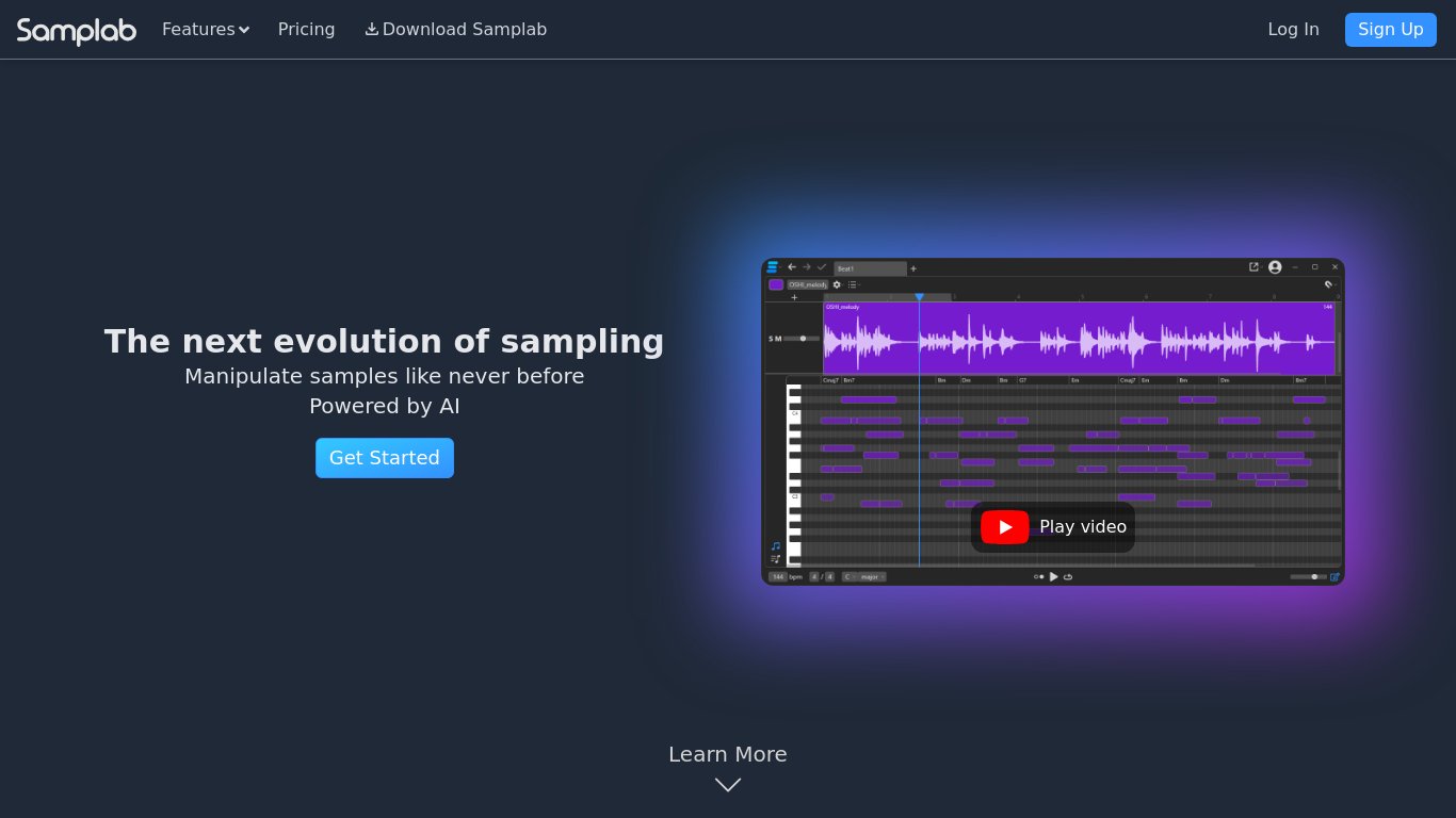 Samplab Landing page