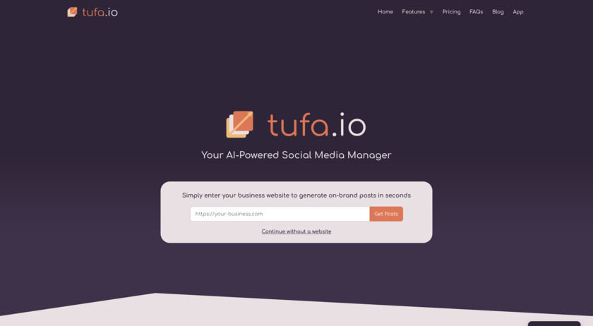 tufa.io Landing Page