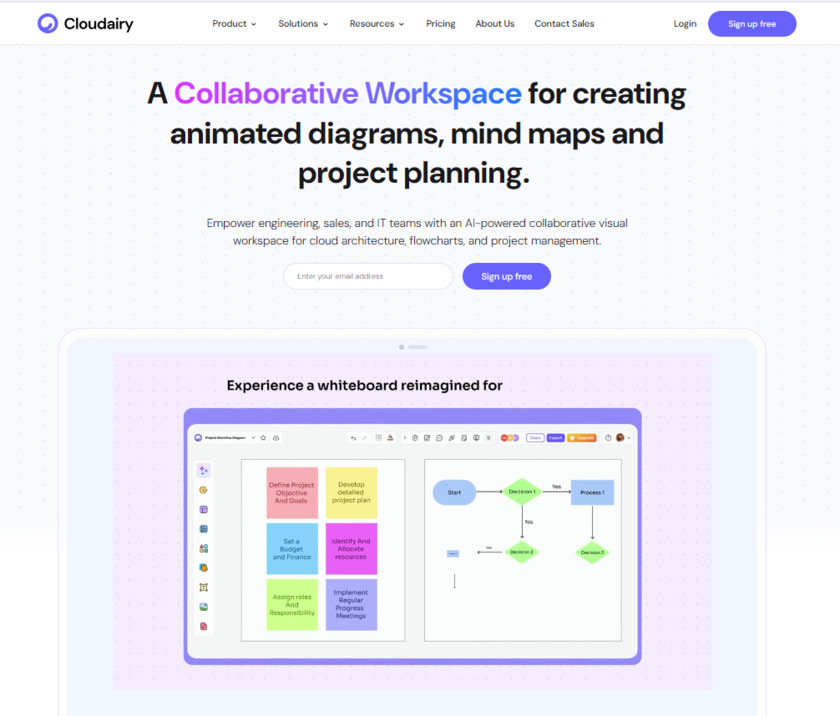 Cloudairy Landing Page