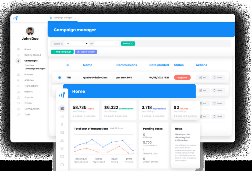 Post Affiliate Pro Landing Page