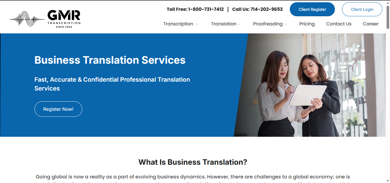 GMR Transcription Business Transcription 