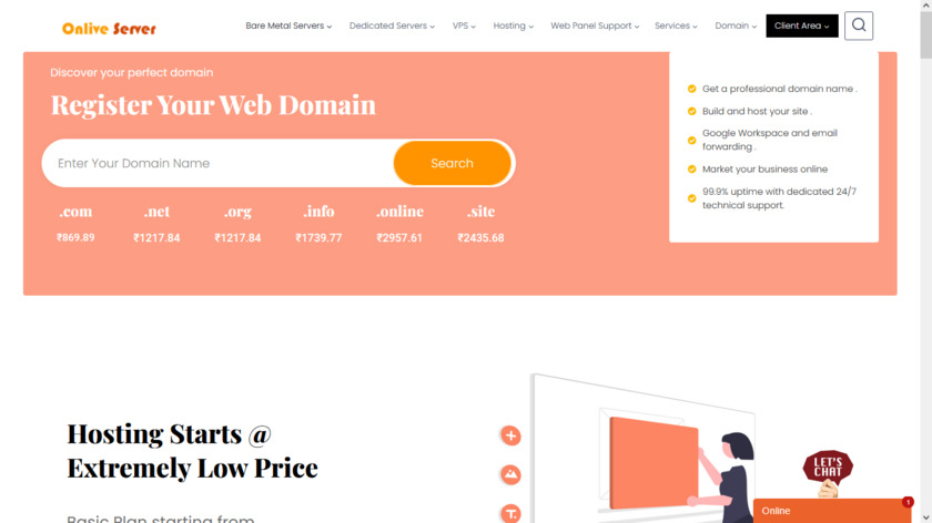 Onlive Server Landing Page