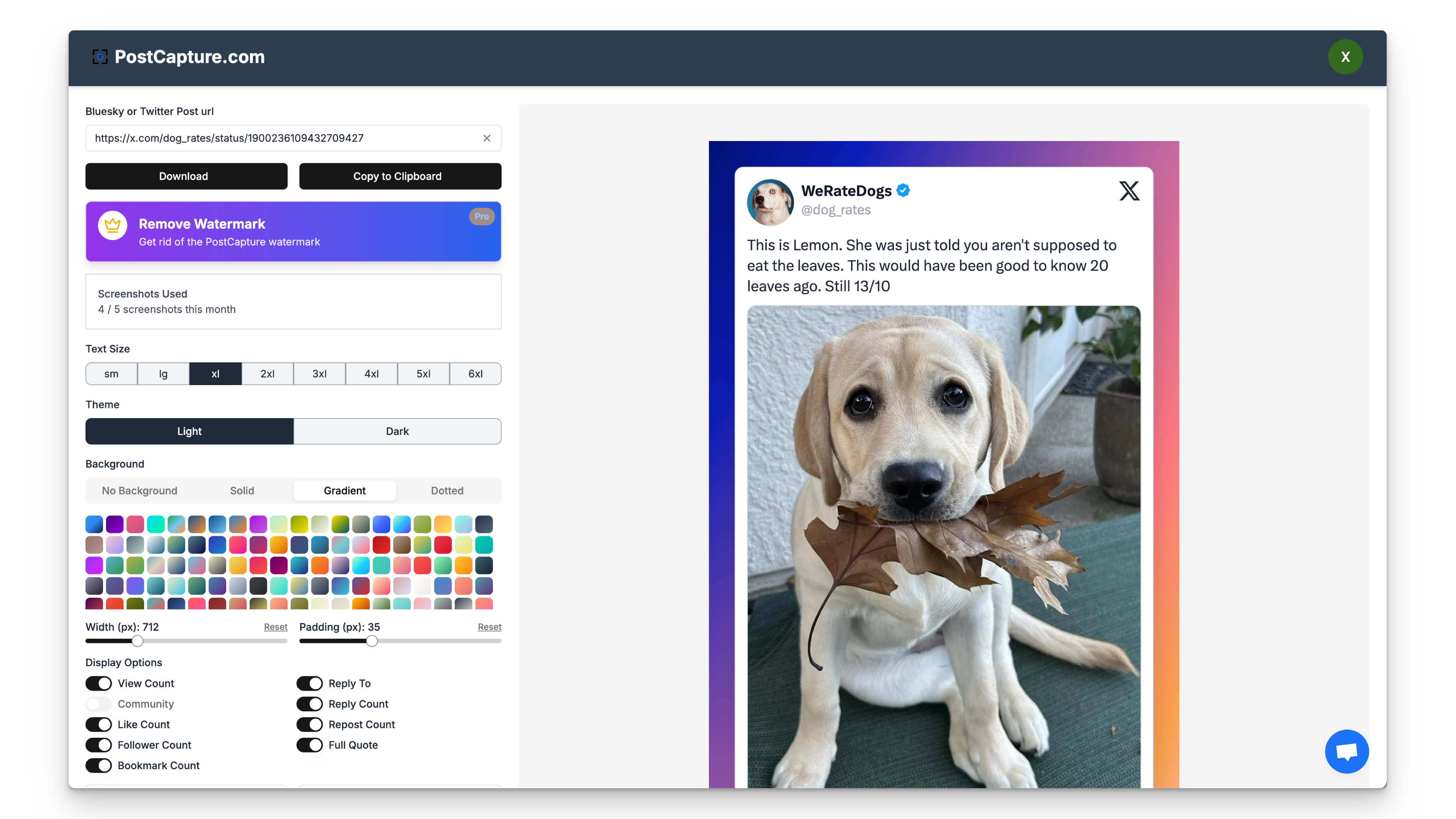PostCapture App Screenshot
