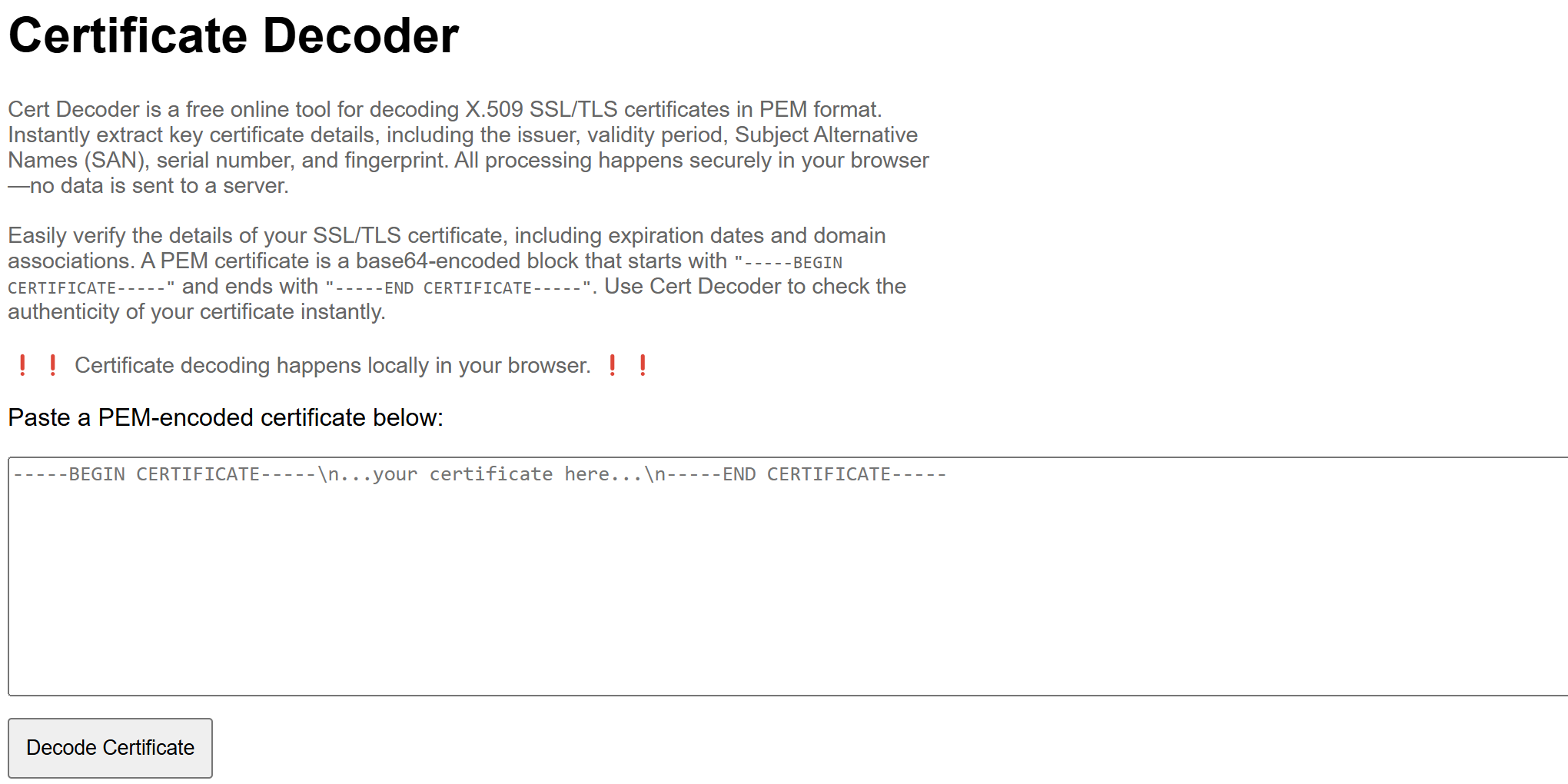 Cert Decoder 