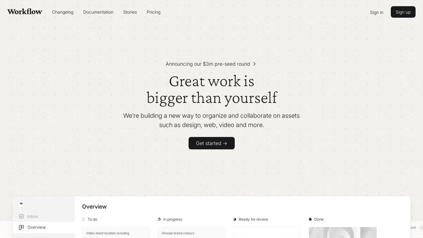workflow.design Landing Page