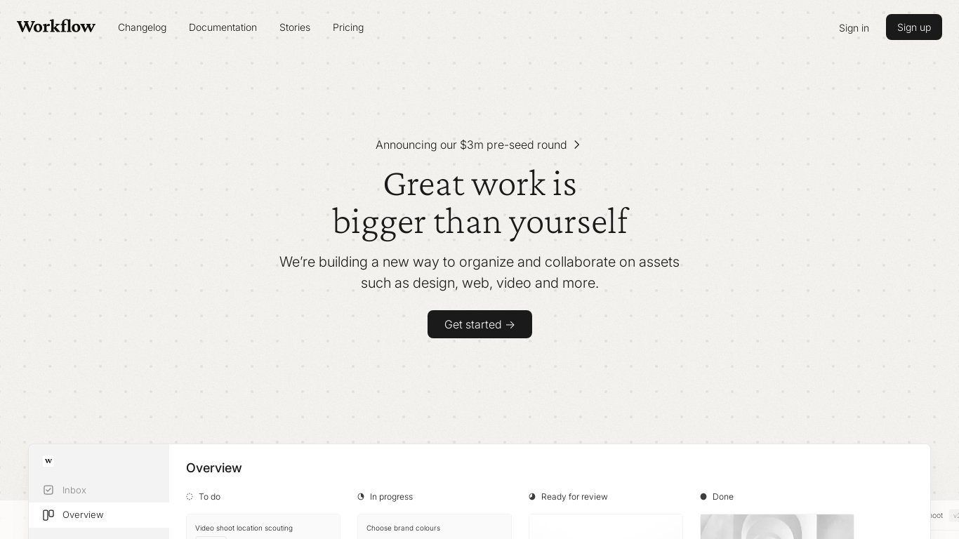 workflow.design Landing page