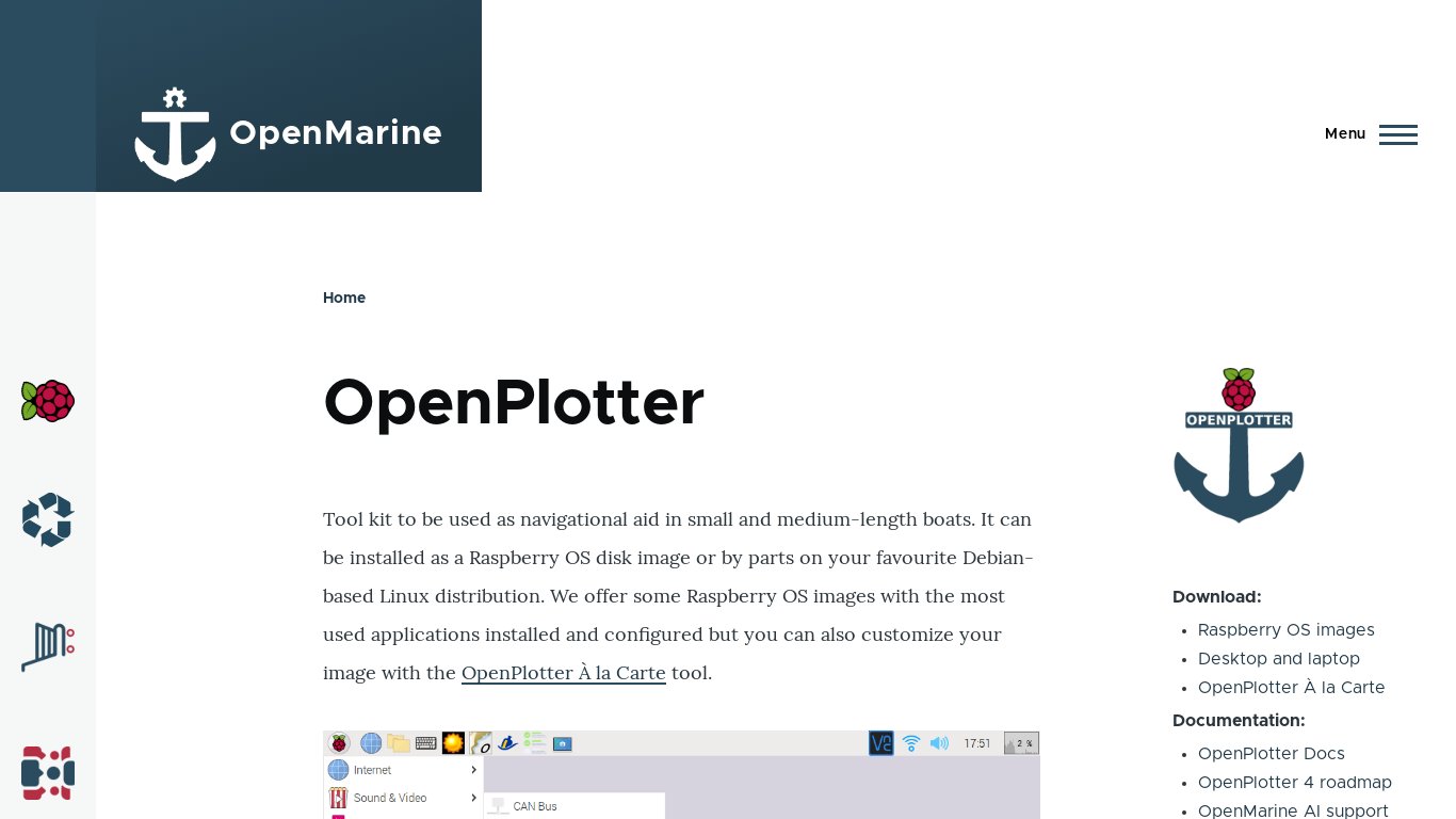 OpenPlotter Landing page