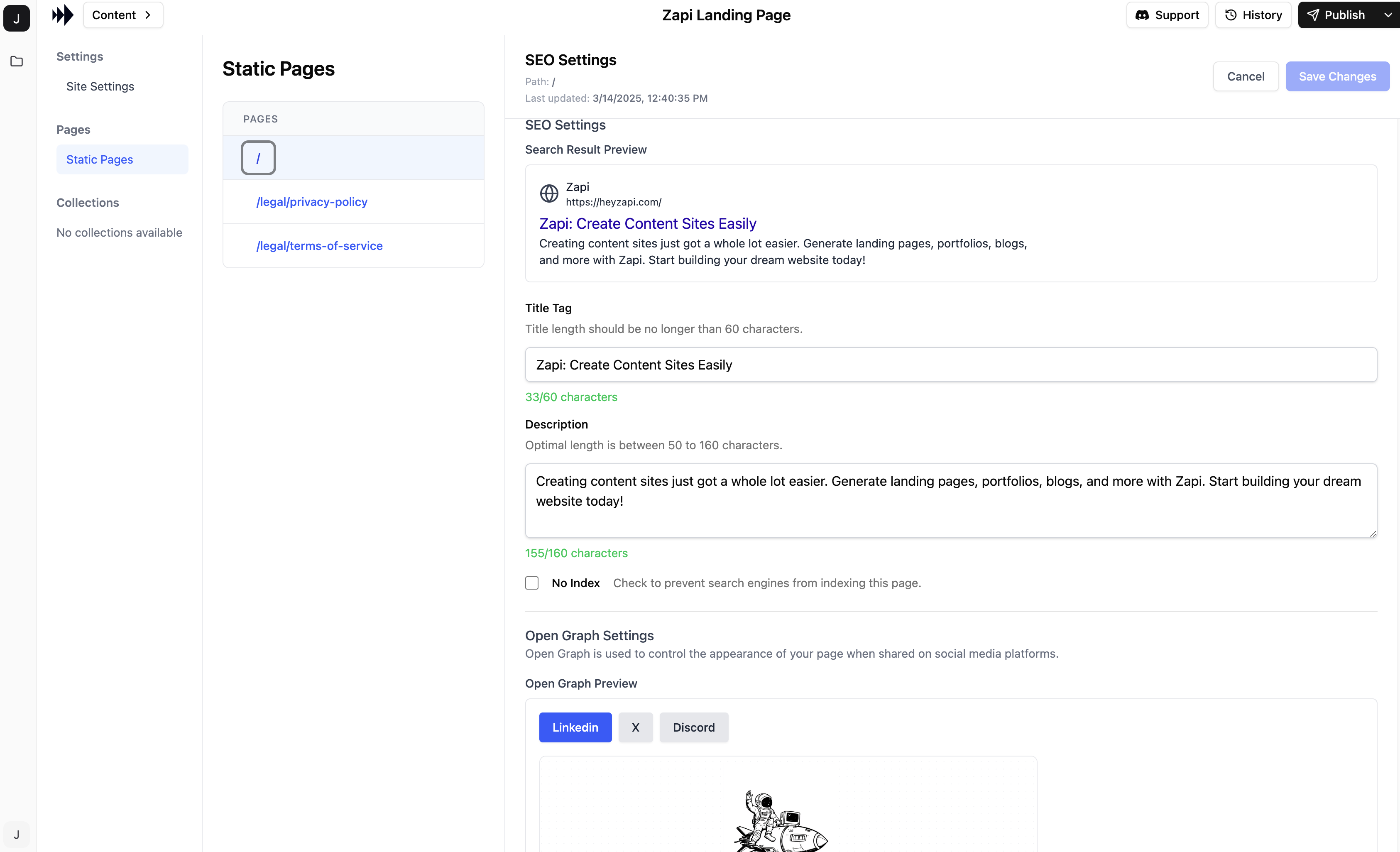 Zapi Use the Content view to optimize SEO