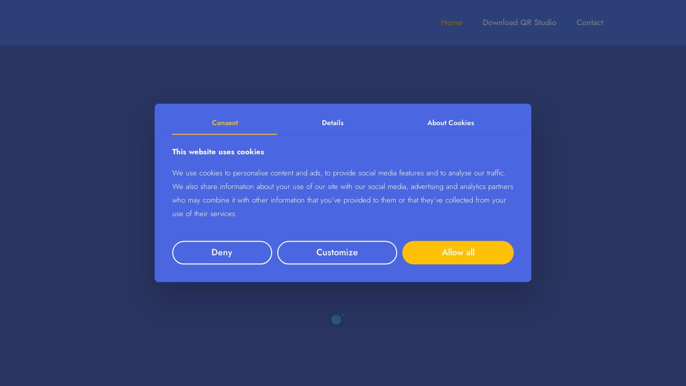 QR Studio PRO Landing page