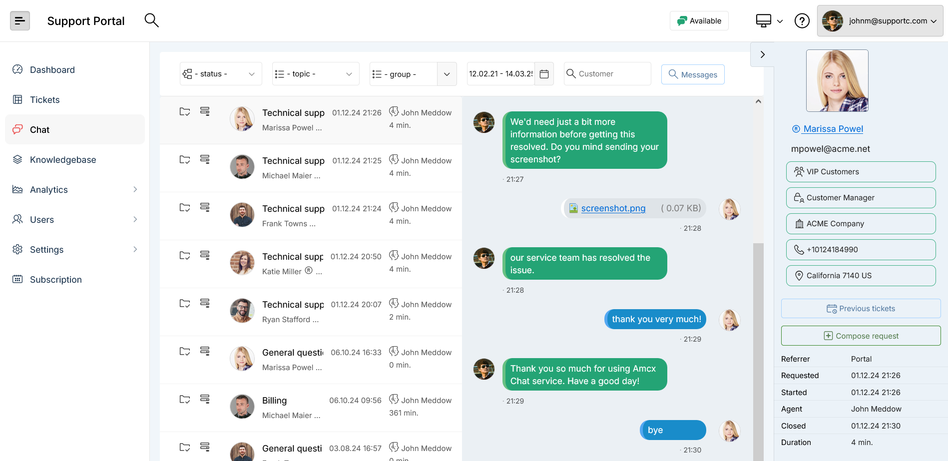 Sympoq Live chat