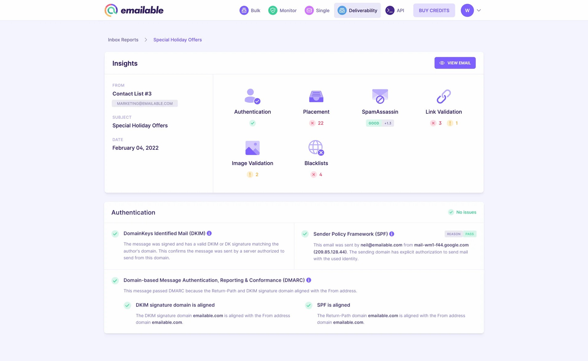 Emailable Email Deliverability Analysis Insight 1