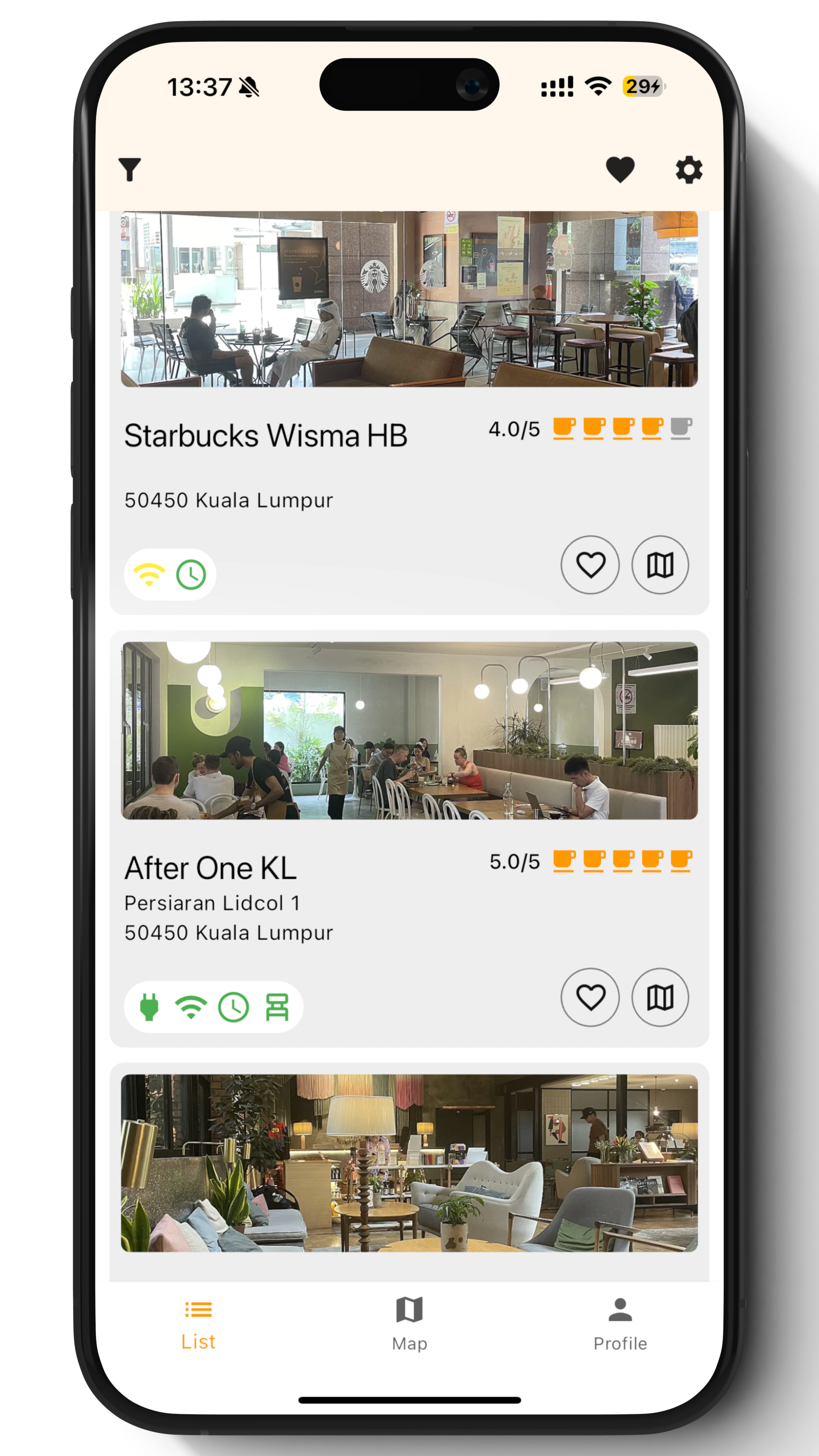 Twork App List View