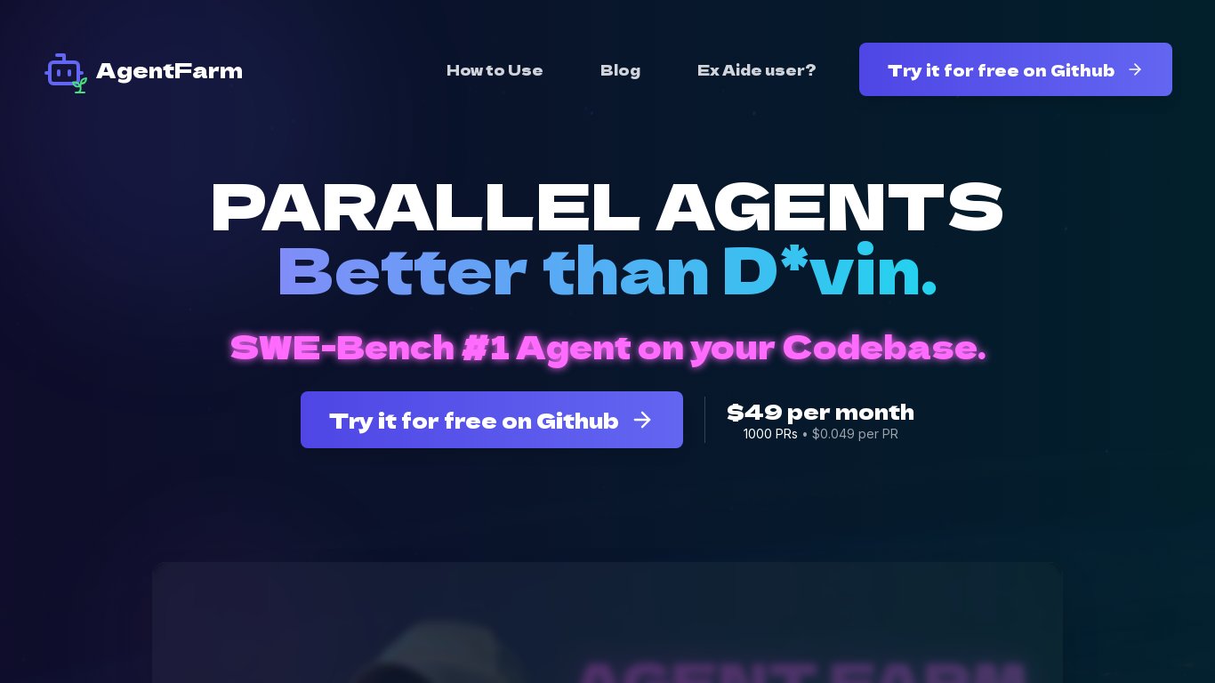 Aide IDE Landing page