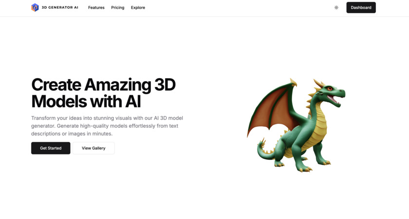 3D Generator AI Landing Page