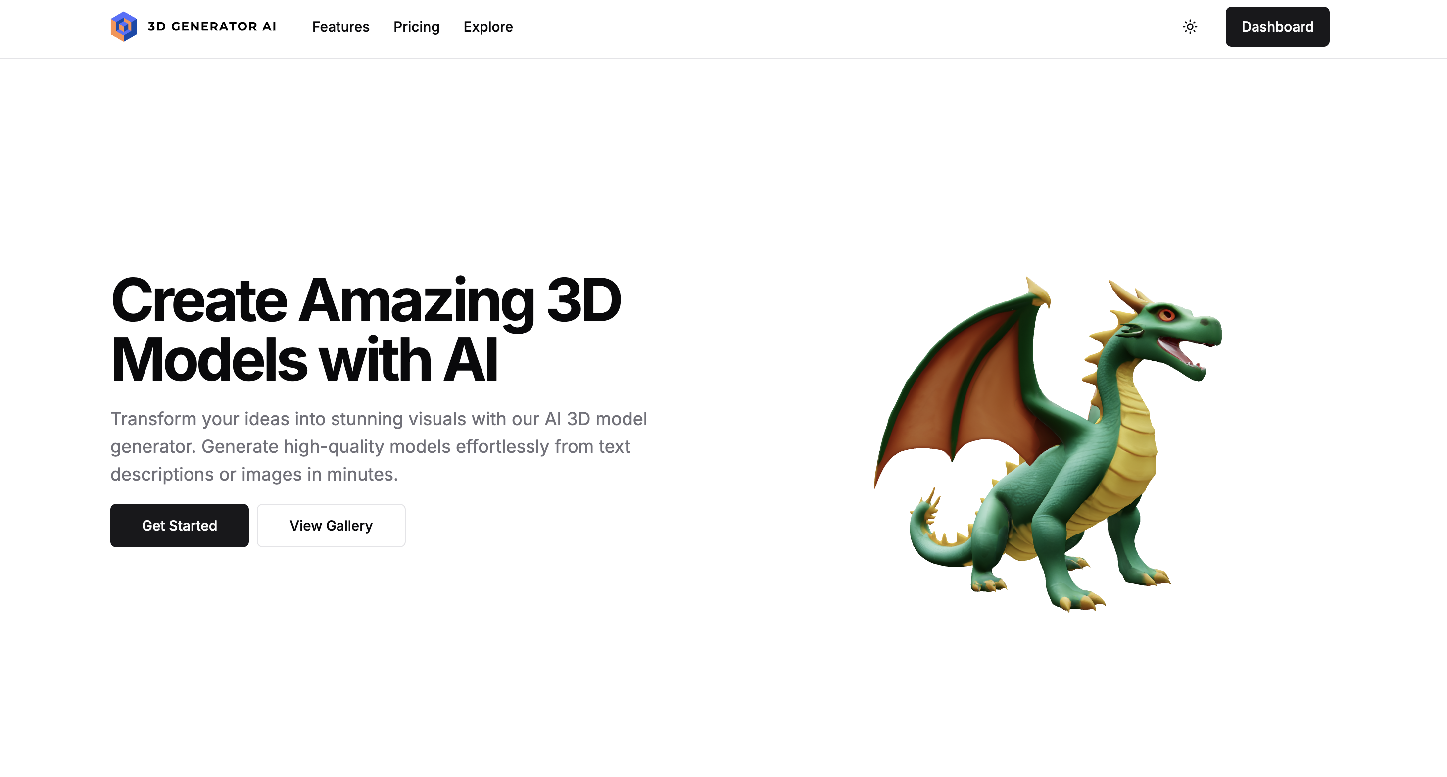 3D Generator AI Front page
