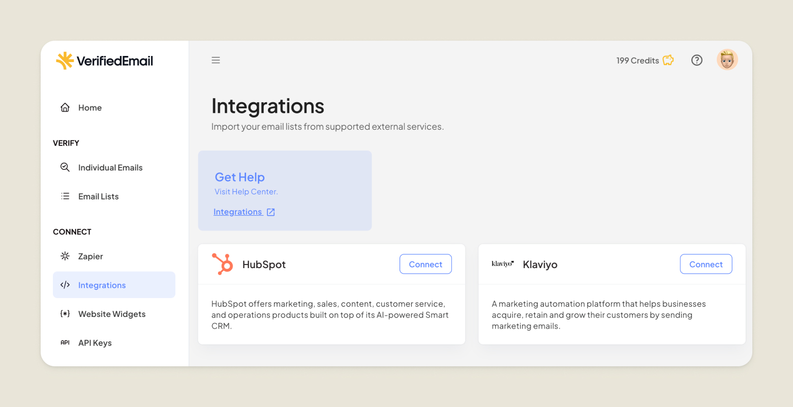 VerifiedEmail Integrations