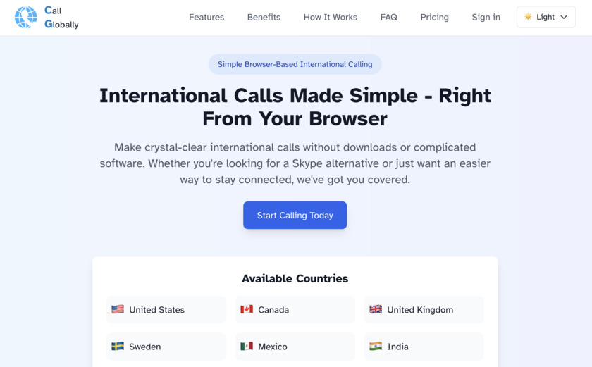 Call Globally Call Globally home page