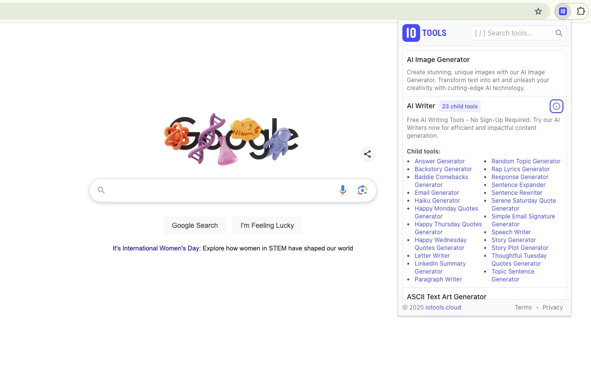 IO Tools Browser Extension
