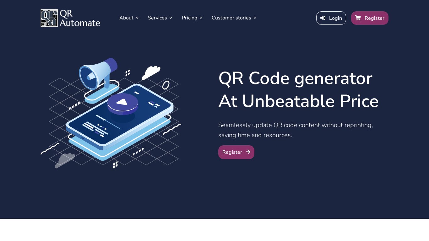 QRAutomate.com Landing page