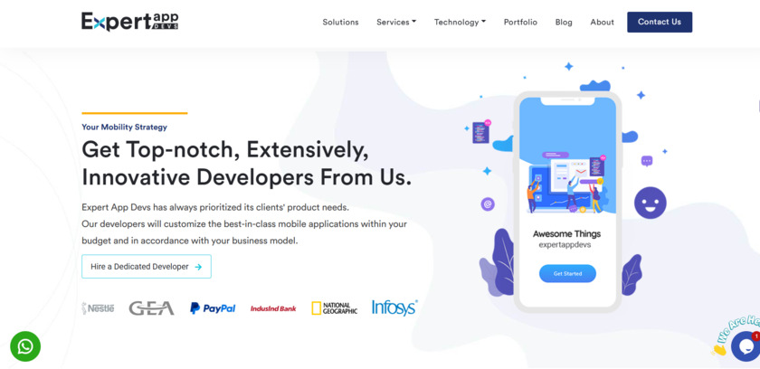 ExpertAppDevs Landing Page