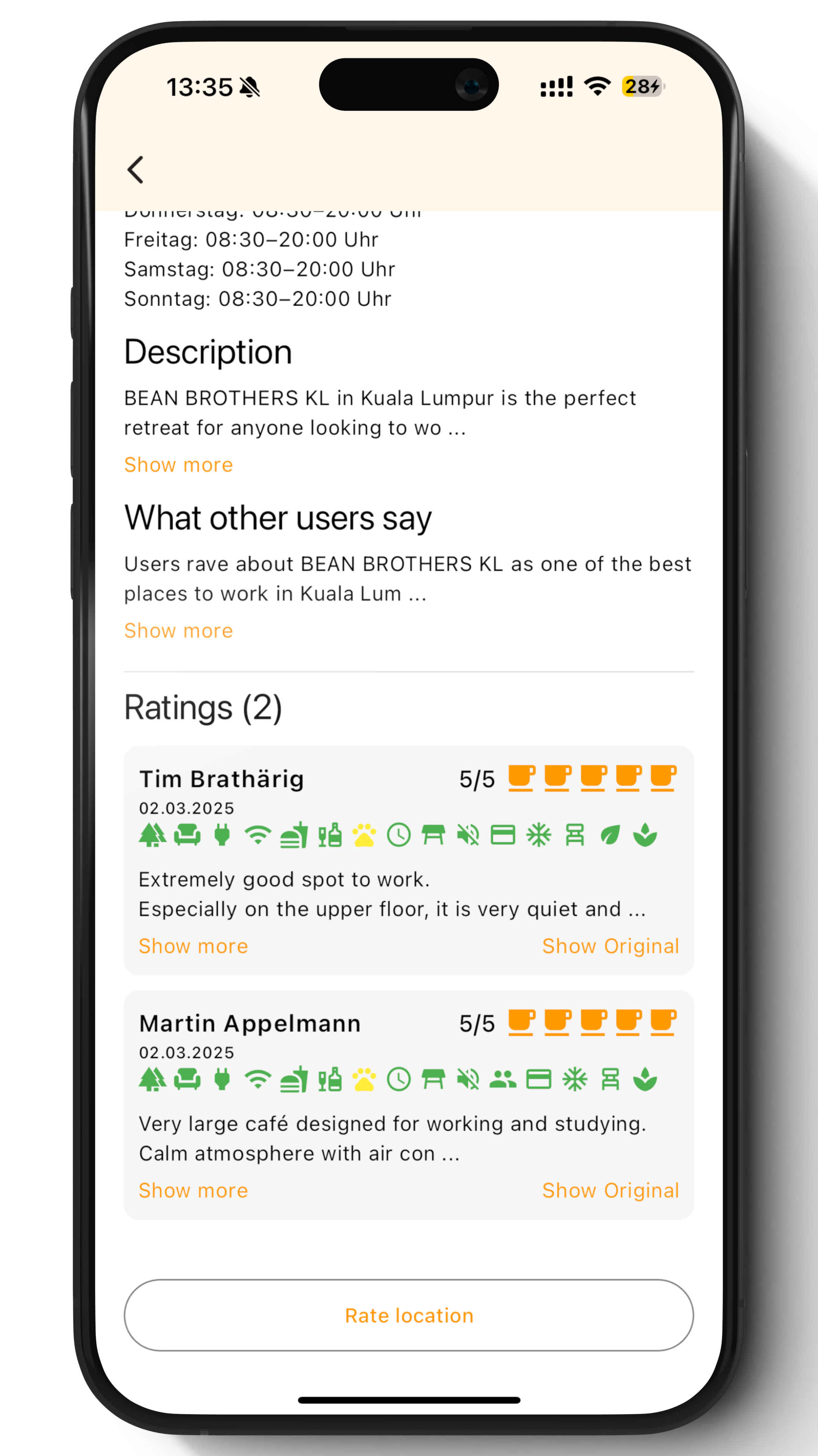 Twork App Details View