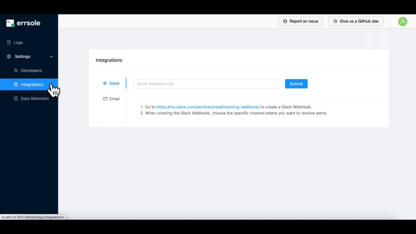 Errsole Landing Page