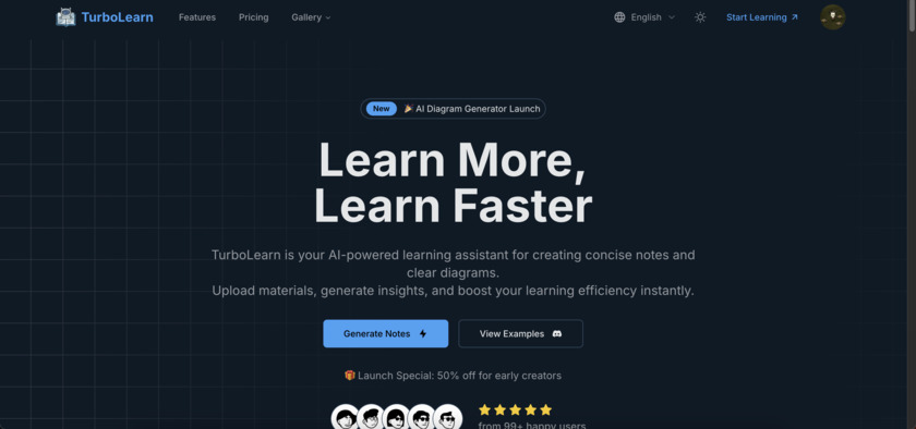 TurboLearn Landing Page